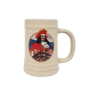 Captain Morgan Beer Stein Mug Cream Vintage Nautical Pirate Barware